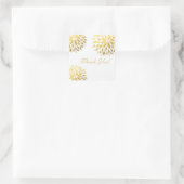 Moderne Gouden Folie Bloem Witte Elegante Sticker (Tas)