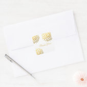 Moderne Gouden Folie Bloem Witte Elegante Sticker (Envelop)