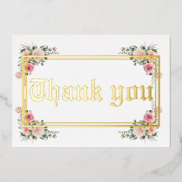 Moderne gouden folie bruiloft bedankt je kaart