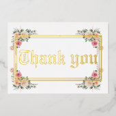 Moderne gouden folie bruiloft bedankt je kaart (Voorkant)