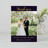 Moderne gouden folie bruiloft bedankt je kaart (Staand Voorkant)