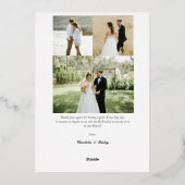 Moderne gouden folie bruiloft bedankt je kaart (Achterkant)