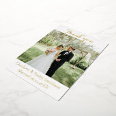 Moderne gouden folie bruiloft bedankt je kaart (Gedraaid)