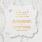 Moderne Gouden Folie Bruiloft | Elegant Minimalist Bedankjes Labels (Voorkant)