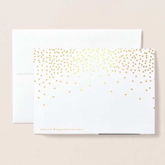 Moderne Gouden Folie Confetti Stippen Bruiloft Dan Folie Kaarten (Met envelop)