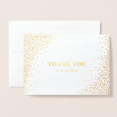 Moderne Gouden Folie Confetti Stippen Bruiloft Dan Kaarten (Voorkant met envelop)
