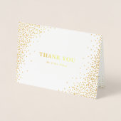 Moderne Gouden Folie Confetti Stippen Bruiloft Dan Kaarten (Voorkant)
