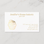 Moderne  gouden folie cupcake zelfgemaakte bakkeri visitekaartje (Achterkant)