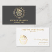 Moderne  gouden folie cupcake zelfgemaakte bakkeri visitekaartje (Voorkant / Achterkant)