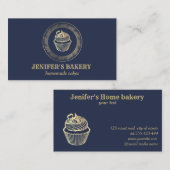 Moderne  gouden folie cupcake zelfgemaakte bakkeri visitekaartje (Voorkant / Achterkant)