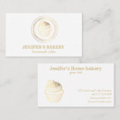 Moderne  gouden folie cupcake zelfgemaakte bakkeri visitekaartje (Voorkant / Achterkant)