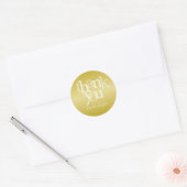 Moderne gouden folie dank u ronde sticker (Envelop)