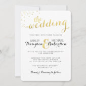 Moderne Gouden Folie Glamour Bruiloft Uitnodiging (Voorkant)