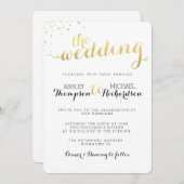 Moderne Gouden Folie Glamour Bruiloft Uitnodiging (Voorkant / Achterkant)