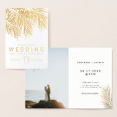 Moderne gouden folie palmboom elegante bruiloft folie kaarten (Display)