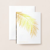 Moderne gouden folie palmboom foto bruiloft folie kaarten (Met envelop)