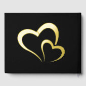 Moderne Gouden Folie Verjaardag op Black Rec Monog Gastenboek (Achterkant)