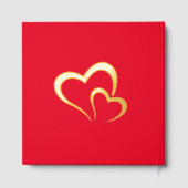 Moderne Gouden Folie Verjaardag op Rood - Monogram Gastenboek (Achterkant)