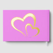 Moderne Gouden Folie Verjaardag op Roze Monogram K Gastenboek (Achterkant)