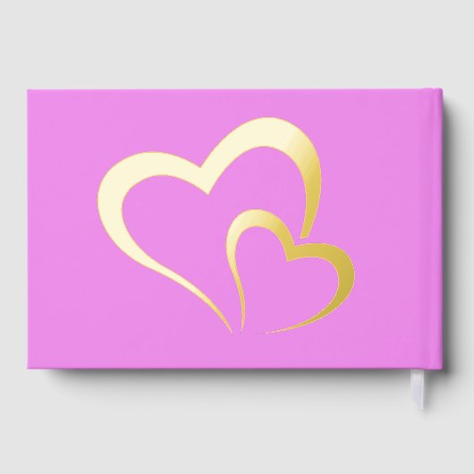 Moderne Gouden Folie Verjaardag op Roze Monogram K Gastenboek (Achterkant)