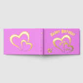 Moderne Gouden Folie Verjaardag op Roze Monogram K Gastenboek (Volledig)