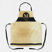 Moderne Gouden Folie Zwart Trendy Aprom Monogram T Schort (Voorkant)