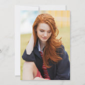 Moderne gouden foto afstudeer aankondiging (Achterkant)