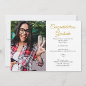 Moderne Gouden Foto Afstuderen Aankondiging (Achterkant)