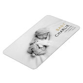Moderne Gouden Foto Baby Geboorte Aankondiging Magneet (Linkerzijde)