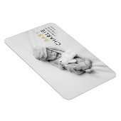 Moderne Gouden Foto Baby Geboorte Aankondiging Magneet (Rechterzijde)
