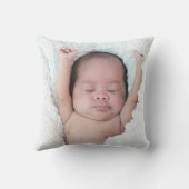 Moderne Gouden Foto Baby Geboorte Stats Aankondigi Kussen (Achterkant)