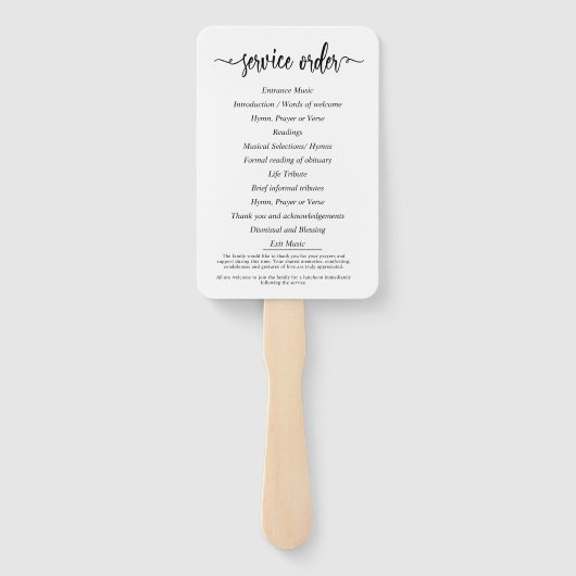 Moderne Gouden Foto Begrafenisprogramma Handwaaier (Achterkant)