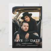 Moderne gouden foto bruiloft save the date (Voorkant)