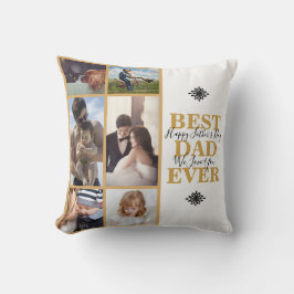 Moderne gouden foto collage beste papa ooit kussen