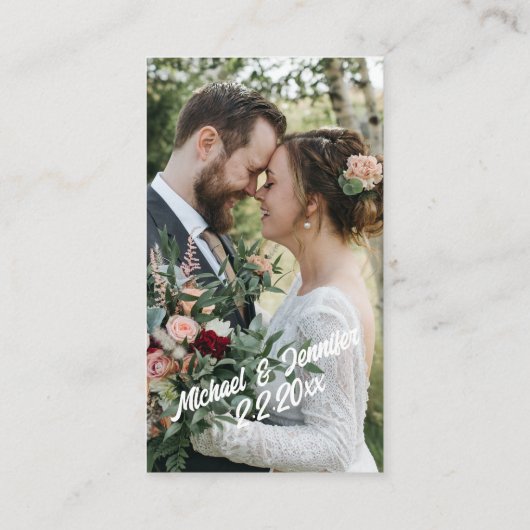 moderne gouden foto rsvp bruiloft chic qr code informatiekaartje (Achterkant)