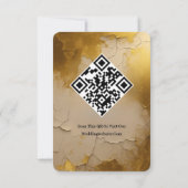 Moderne Gouden Gebarsten Foto Wedding RSVP Kaart (Achterkant)