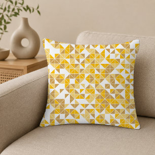 Moderne Gouden Gele Geometrische Patroon Kussen