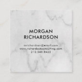 Moderne Gouden Geometrisch Faux op een Wit Marmer Vierkante Visitekaartje (Achterkant)