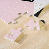 Moderne gouden geometrische abstracte vormgeving legpuzzel (Zijkant)