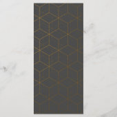 Moderne Gouden Geometrische Art Deco Marmeren Huwe Menu (Achterkant)