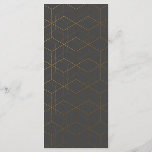 Moderne Gouden Geometrische Art Deco Marmeren Trou Menu (Achterkant)