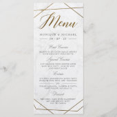 Moderne Gouden Geometrische Art Deco Marmeren Trou Menu (Voorkant)