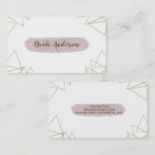 Moderne Gouden Geometrische Driehoeken Roze Borste Visitekaartje (Voorkant / Achterkant)