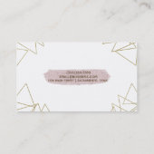 Moderne Gouden Geometrische Driehoeken Roze Borste Visitekaartje (Achterkant)