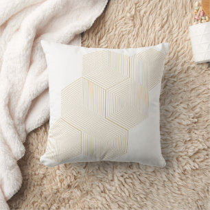 Moderne Gouden Geometrische Honingraat 3D Optische Kussen