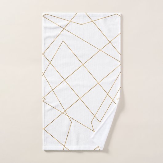 Moderne gouden geometrische lijnen Abstract ontwer Bad Handdoek (Handdoek)