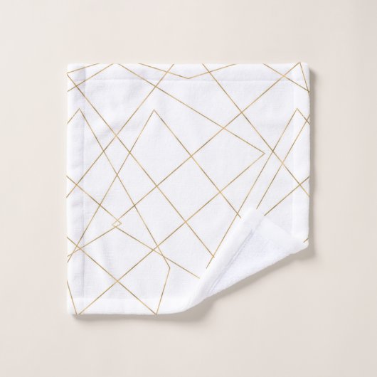 Moderne gouden geometrische lijnen Abstract ontwer Bad Handdoek (Wasdoekje)