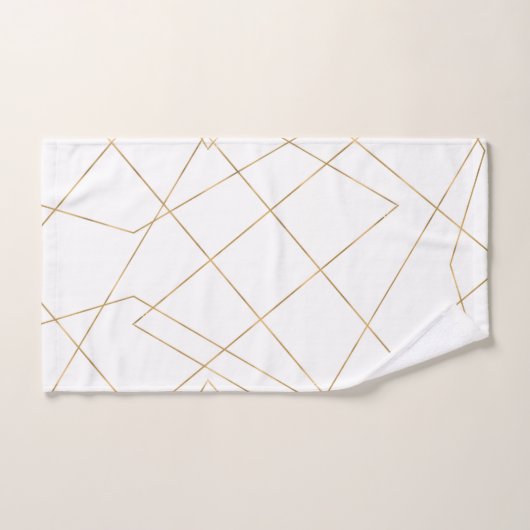 Moderne gouden geometrische lijnen Abstract ontwer Bad Handdoek (Handdoek)