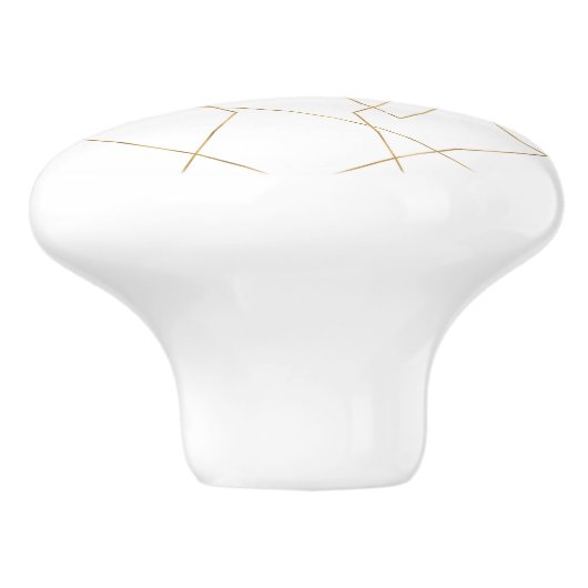 Moderne gouden geometrische lijnen Abstract ontwer Keramische Knop (Zijkant)