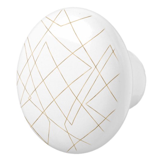 Moderne gouden geometrische lijnen Abstract ontwer Keramische Knop (Rechts)